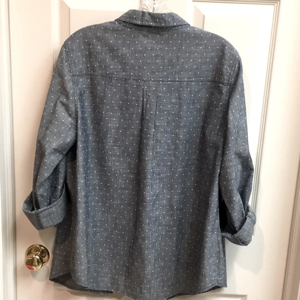 Polka-Dot Tailored Blue/Grey Shirt - Picture 2 of 8